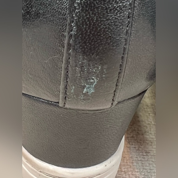 Linea Paola Anna platform wedge ankle sneakers shoes size 9.5 black leather - Picture 10 of 12